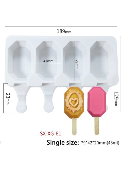 Sx-Xg-67 Geometri Desen Silikon Dondurma Kalıbı Kolay Popsicle Kalıp Yeniden Kullanılabilir Dondurma Çubuğu Pop Kalıpları Dıy Yapımı Için Yaz Sık Kullanılanlar (Yurt Dışından) indirimleri