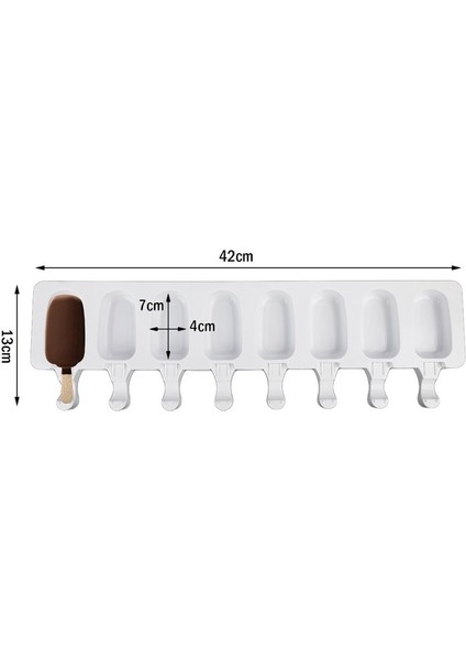 H 4/8 Hücreli Dondurma Silikon Kalıp Kek Kalıpları Yaz Popsicle Kalıp Buz Pop Tutucu Meyve Suyu Dondurucu Buz Topu Icecube Maker Magnum (Yurt Dışından)