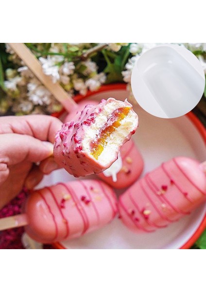 H 4/8 Hücreli Dondurma Silikon Kalıp Kek Kalıpları Yaz Popsicle Kalıp Buz Pop Tutucu Meyve Suyu Dondurucu Buz Topu Icecube Maker Magnum (Yurt Dışından)