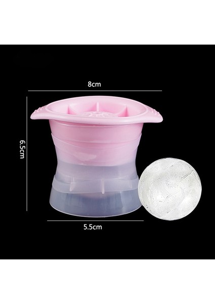 Pembe Silikon Küre Buz Küpü Kalıp Mutfak Istiflenebilir Yavaş Eriyen Dıy Buz Topu Yuvarlak Jöle Kokteyl Viski Içecek Için Kalıp Yapma (Yurt Dışından)