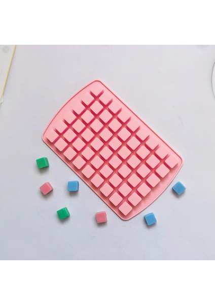 011PINK 54 Izgaralar Mini Kare Küp Silikon Buz Küpü Kalıp Buz Kalıp Bar Pub Şarap Buz Blokları Makinesi Çikolata Şeker Puding Pişirme Kalıp (Yurt Dışından)