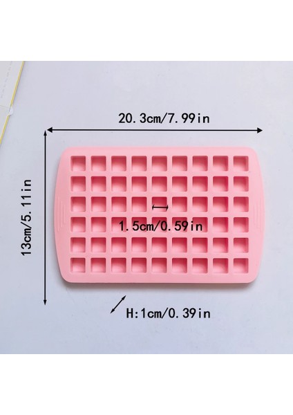 011PINK 54 Izgaralar Mini Kare Küp Silikon Buz Küpü Kalıp Buz Kalıp Bar Pub Şarap Buz Blokları Makinesi Çikolata Şeker Puding Pişirme Kalıp (Yurt Dışından)
