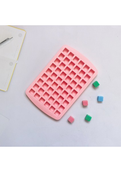 011PINK 54 Izgaralar Mini Kare Küp Silikon Buz Küpü Kalıp Buz Kalıp Bar Pub Şarap Buz Blokları Makinesi Çikolata Şeker Puding Pişirme Kalıp (Yurt Dışından)