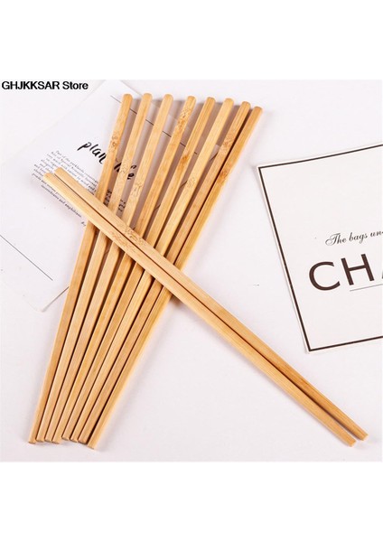 5 Çift 5 Çift Doğal Ahşap Bambu Çubuklarını Cilasız Sağlık Balmumu Sofra Yemek Takımı Uzunluğu: 24 cm (Yurt Dışından) fiyatları