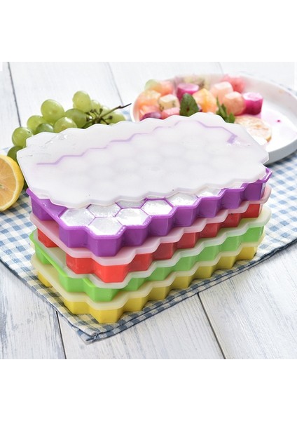 Kırmızı Buz Küpü Makinesi Petek Buz Kutusu Dondurma Araçları Silikon Buz Jöle Suyu Gıda Kalıp Viski Kokteyl Aksesuarları Mutfak Aletleri (Yurt Dışından) indirimleri