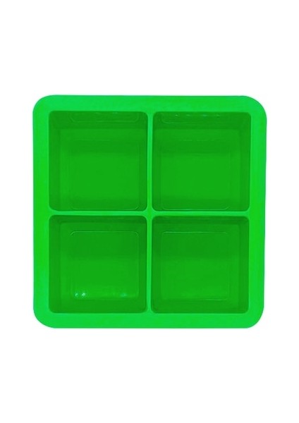Green-4 Izgaralar 4 Izgaralar Kapaksız Buz Küpü Kalıp Silikon Buz Yapıcı Viski Kokteyl Brendi Için Buz Kalıbı Büyük Cubitera Buz Tepsisi Buz Küpü Kalıp (Yurt Dışından)