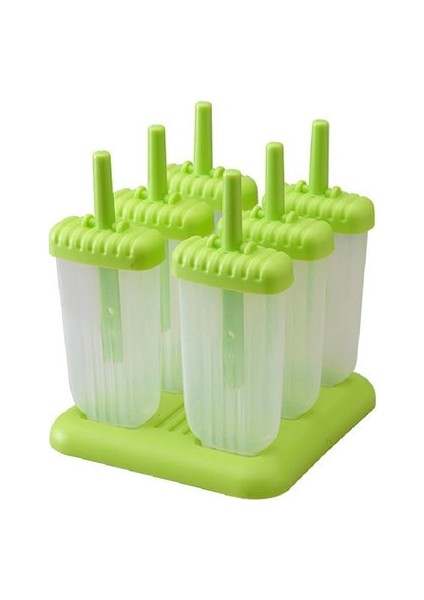 Pembe 6 Adet/takım Dıy Dondurma Lolly Krem Kalıpları Buz Tepsisi Dikdörtgen Şekilli Dondurma Pops Kalıpları Tepsi Sopa Dondurma Yapımcıları Sopalarla Kalıp (Yurt Dışından)