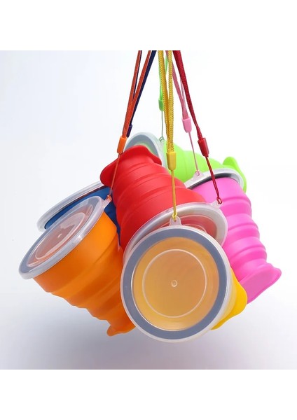 Pembe Kahve Fincanı Katlanır 200 ml Silikon Bardak Taşınabilir Teleskopik Içme Katlanabilir Kahve Fincanı Çok Fonksiyonlu Katlanabilir Silika Kupa (Yurt Dışından)