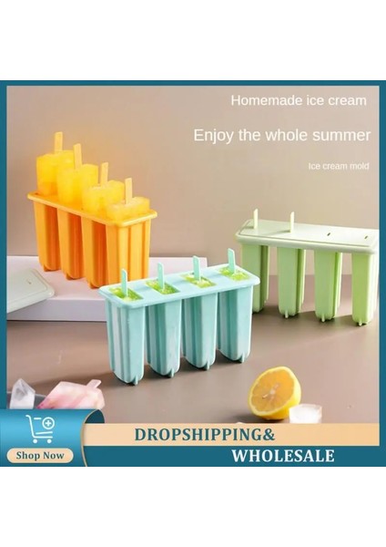 B03 4 Adet 4/1 Hücre Dondurma Kalıp Buz Kalıp El Yapımı Tatlı Buzlu Şeker Kalıp Dondurucu Meyve Buz Küpü Makinesi Dondurma Için Yeniden Kullanılabilir Formlar (Yurt Dışından) modelleri