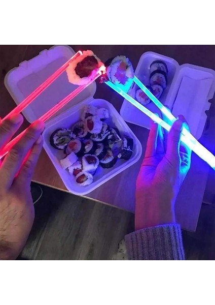 2 Adet LED Aydınlatmalı Yemek Çubukları Gıda Sınıfı Çok Renkli Işın Kılıcı Konser Tezahürat Sahne Hediyeler Işık Yayan Yemek Çubukları Işık Çubuğu (Yurt Dışından) modelleri