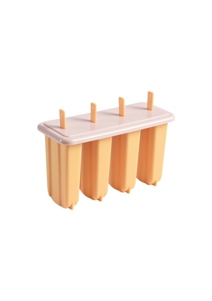 Turuncu 4 Parça Popsicle Kalıp Yeniden Kullanılabilir Dıy Ev Yapımı Tatlı Dondurucu Meyve Suyu Buz Pop Küp Kalıp Formları Popsicle Kalıp (Yurt Dışından)