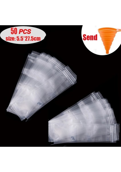50 Adet 5.5X27 cm 50/100 Adet Tek Kullanımlık Buz Popsicle Kalıp Çanta Buz Tepsisi Kalıp Zip Mühürler Yoğurt Dondurma Çubukları Suyu Meyve Smoothies Ba (Yurt Dışından)