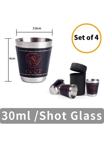 1 Oz Bardak Seti Paslanmaz Çelik Cep Şişesi Alkol Votka Viski Şarap Şişesi Bardak Şişeler Erkekler Için 8 Oz Hediye Seti Petaca Cccp Alkol Konteyner (Yurt Dışından)