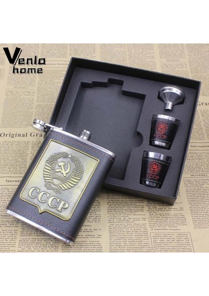 1 Oz Bardak Seti Paslanmaz Çelik Cep Şişesi Alkol Votka Viski Şarap Şişesi Bardak Şişeler Erkekler Için 8 Oz Hediye Seti Petaca Cccp Alkol Konteyner (Yurt Dışından)