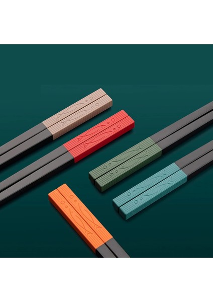 G 5 Çift Keyifli 5 Çift Çin Yemek Çubukları Kaymaz Yeniden Kullanılabilir Metal Kore Suşi Gıda Çubuklarını Alaşım Sağlıklı Sofra Seti (Yurt Dışından)