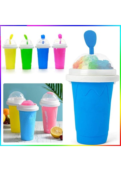 Gül Kırmızı Hızlı Dondurulmuş Smoothies Bardak Slushy Dondurma Makinesi Milkshake Soğutma Fincan Silikon Sıkmak Slushy Fincan Dıy Ev Yapımı Dondurulmuş Içecekler (Yurt Dışından)