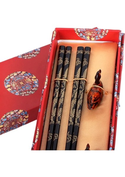 Stil 8 Ahşap Yemek Çubuğu 2 Çift Tutuculu Çin Özellikleri Çin Işleri En Iyi Hediyeyi Sunuyor Yemek Çubukları Hatıra (Yurt Dışından)