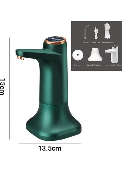 Yeşil 05 3W Taşınabilir Elektrikli Su Galon Pompası 19 Litre Otomatik Su Sebili Pompası Içme Sebili Püskürtücü Ev Için USB Şarj (Yurt Dışından)
