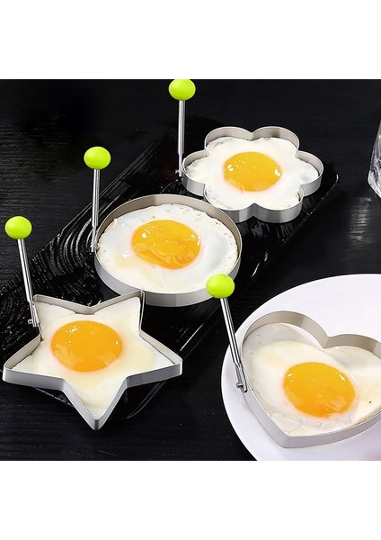 Flower-1pcs 5 Şekiller Paslanmaz Çelik Kızarmış Yumurta Şekillendirici Yumurta Kalıp Dıy Kahvaltı Yumurta Gözleme Yüzükler Sandviç Mutfak Aletleri Gereçler Pişirme Araçları (Yurt Dışından)