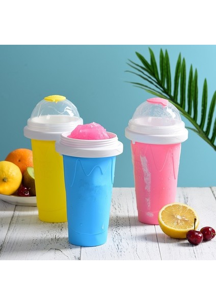 Gül Kırmızı Slushie Yapımcısı Fincan Hızlı Dondurulmuş Smoothies Fincan Soğutma Çift Katmanlı Sıkma Bardak Slushy Yapımcısı Milk Shake Ev Dıy Dondurma Yapımcısı (Yurt Dışından)