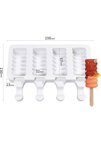 Stil 7 8 Hücreler Gıda Sınıfı Silikon Dondurma Kalıp Ev Yapımı Popsicle Kalıpları Dıy Tatlı Dondurucu Meyve Suyu Buz Küpü Makinesi Kalıp ve Sopa (Yurt Dışından) fiyatları