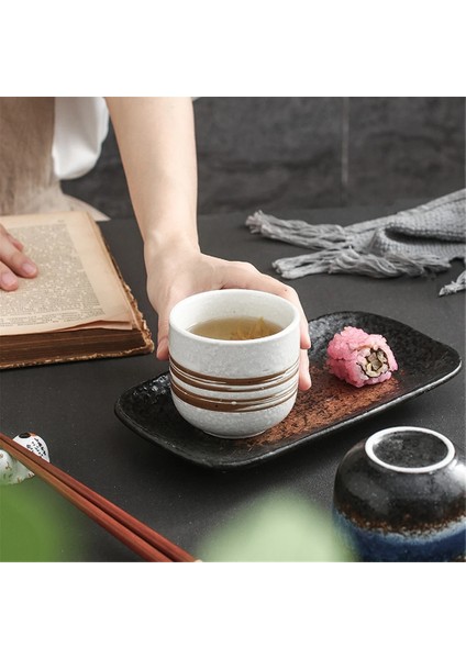 H 200 ml Japon Tarzı Çay Fincanı Su Bardağı Süt Kahve Seramik Kupa Yaratıcı Yuvarlak Alt Fincan El-Boyalı Öğleden Sonra Çay Bardağı 2022 Yeni (Yurt Dışından) modelleri