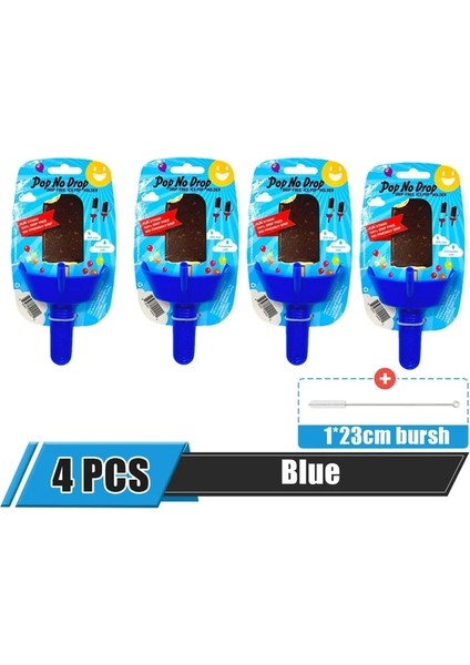 4 Adet Mavi Yeni Damlamaya Dayanıklı Buzlu Şeker Rafı Damla Ücretsiz Buz Tutucu Hiçbir Karışıklık Ücretsiz Dondurulmuş Ikramlar Raf Popsicle Tutucu Çocuklar Için Saman ile Dondurma (Yurt Dışından) fiyatları