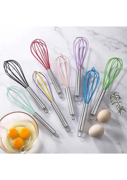 8 Inç Pembe 12 Inç Silikon Yumurta Çırpıcı Manuel Ev Mikser Paslanmaz Çelik Saplı Yumurta Çırpıcı Mutfak Mikser Pişirme Aracı Renkli (Yurt Dışından) fiyatları