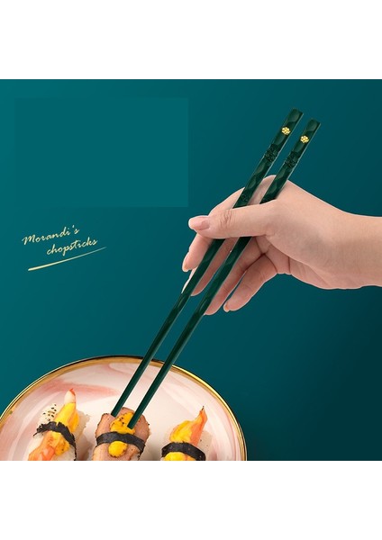 5 Pairs Yeşil Sjb 5 Pairs Çin Japon Çubuklarını Suşi Çubukları Kore Çubuklarını Yeniden Kullanılabilir Alaşım Çubuklarını Mutfak Sofra Aracı Aksesuarları (Yurt Dışından)