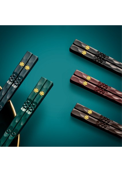 5 Pairs Yeşil Sjb 5 Pairs Çin Japon Çubuklarını Suşi Çubukları Kore Çubuklarını Yeniden Kullanılabilir Alaşım Çubuklarını Mutfak Sofra Aracı Aksesuarları (Yurt Dışından)