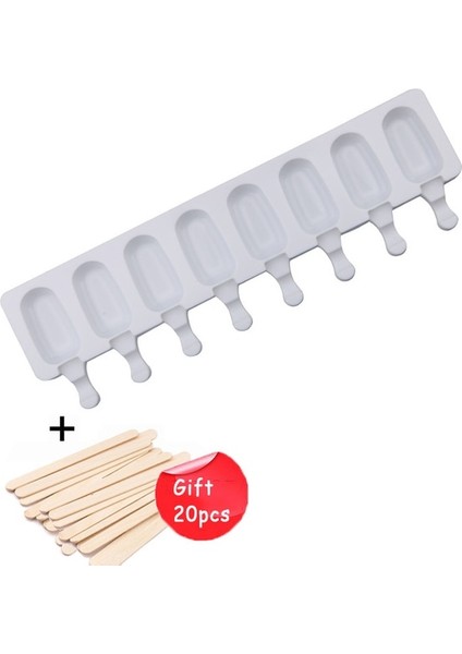 L Dondurma Kalıpları Silikon Gıda Sınıfı Buz Pop Küp Popsicle Kalıp Sopalarla Tatlı Dıy Magnum Kek Kalıbı Dondurma Yapma Makinesi (Yurt Dışından)
