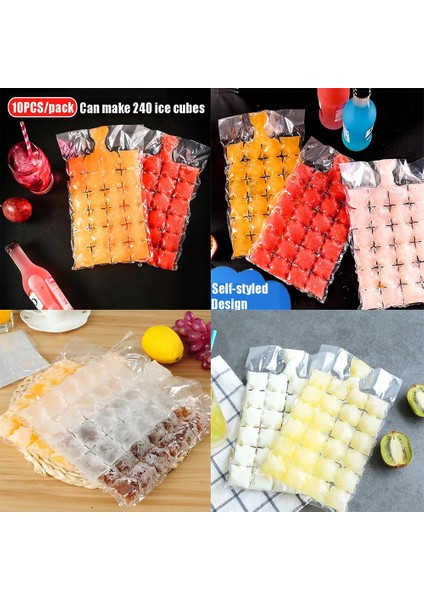 Şeffaf 10 Adet 10 Adet Tek Kullanımlık Buz Yapma Çantaları Kendinden Sızdırmaz Buz Küpü Tepsi Kalıp Ev Mutfak Alet Yaz Daha Hızlı Donma Dıy Içme Aracı (Yurt Dışından) fırsatları