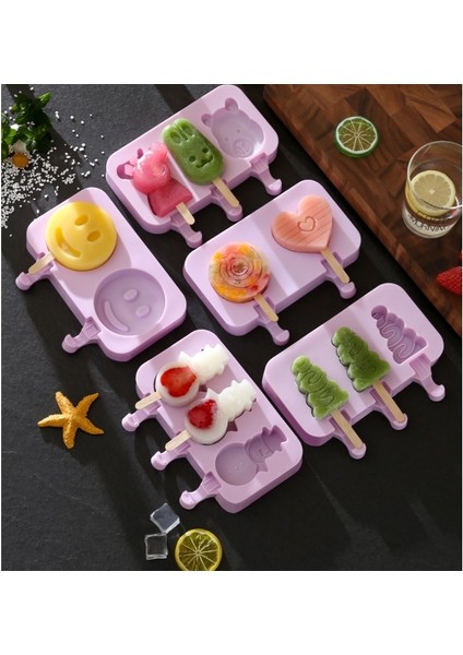 Buz-8 Silikon Dondurma Kalıp Dıy Ev Yapımı Popsicle Kalıpları Dondurucu 4/3 Hücre Küçük Boy Buz Küpü Tepsi Popsicle Varil Yapımcıları (Yurt Dışından)