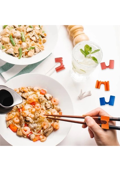 Mavi 5 Adet Plastik Yemek Çubukları Klip Çubuklarını Yardım Eğitim Kapakları Çubuk Tutucular Çubuk Kelepçeleri Suşi Çubuklarını Mutfak Gereçleri (Yurt Dışından) modelleri