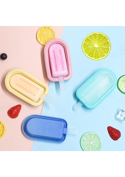 Sarı Popsicle Dıy Dondurma Yapımı Kalıp Gıda Sınıfı Silikon Buz Küpü Makineleri Tepsi Kalıp Popsicle Araçları Mutfak Aletleri (Yurt Dışından)