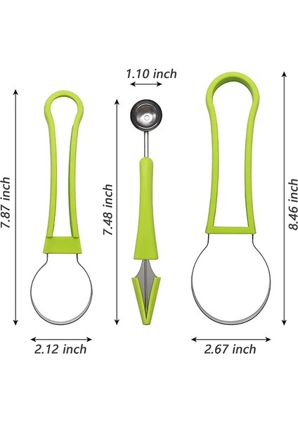 Mavi Kavun Baller Kepçe Seti, 4 In 1 Paslanmaz Çelik Karpuz Kesici Meyve Oyma Alet Takımı, Meyve Scooper Tohum Sökücü Karpuz (Yurt Dışından) fırsatları