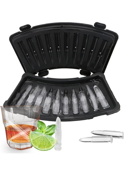 1 Adet Buz Yapım Makinesi Dıy Yaratıcı Silikon Tabanca Mermi Kafatası Şekli Tepsi Kalıp Ev Bar Partycool Viski Dondurma Bar Aracı Top Kalıbı Icetray (Yurt Dışından)