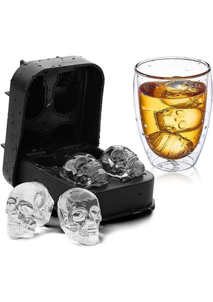 1 Adet Buz Yapım Makinesi Dıy Yaratıcı Silikon Tabanca Mermi Kafatası Şekli Tepsi Kalıp Ev Bar Partycool Viski Dondurma Bar Aracı Top Kalıbı Icetray (Yurt Dışından)