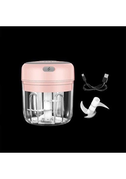 Pembe 250ML 100/250ML Elektrikli Sarımsak Presi Mini Gıda Kırıcı Sebze Kesicisi Mutfak Için Biber Et Sarımsak Kıyıcı Mutfak Alet Aracı (Yurt Dışından)