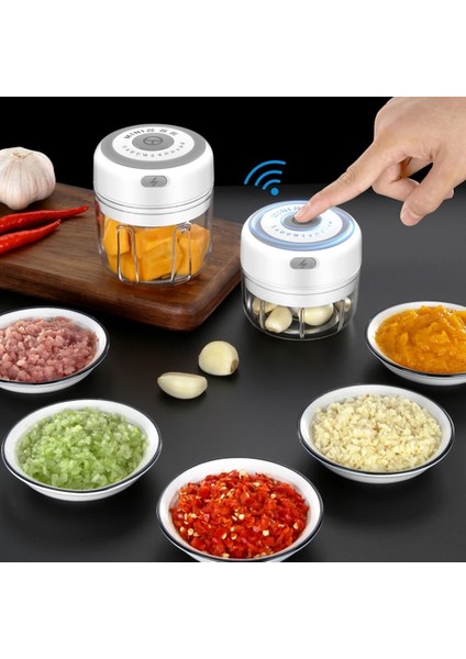 Pembe 250ML 100/250ML Elektrikli Sarımsak Presi Mini Gıda Kırıcı Sebze Kesicisi Mutfak Için Biber Et Sarımsak Kıyıcı Mutfak Alet Aracı (Yurt Dışından)