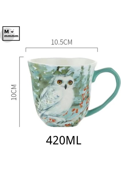 G-420ML Seramik Kupa Tabaklar Seti Bts Fincan Orijinal Kahvaltı Bardak Espresso Fincan Orman Hayvanları Kupalar Kahve Fincanları Tatlı Tabağı ile Set (Yurt Dışından)