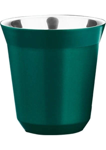 Yeşil 1 Adet 80 ml Espresso Fincan, Çift Paslanmaz Çelik Kahve Fincanları Kupalar Toz Bardak Kahve Kapsül Bardak Ev Mutfak Ofis Için (Yurt Dışından)