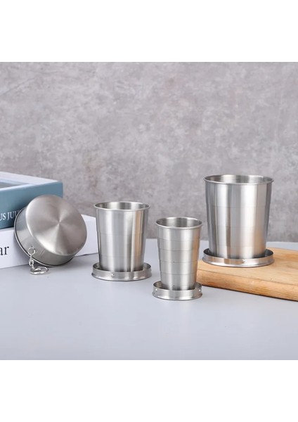 250ML-STIL 1 75/150/250ML Paslanmaz Çelik Katlanır Bardak Kamp Tencere Geri Çekilebilir Bardak Çay Fincanı Teaware Kamp Eşyaları Sofra Katlanmış Bardak (Yurt Dışından) fiyatları