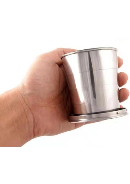 250ML-STIL 1 75/150/250ML Paslanmaz Çelik Katlanır Bardak Kamp Tencere Geri Çekilebilir Bardak Çay Fincanı Teaware Kamp Eşyaları Sofra Katlanmış Bardak (Yurt Dışından) indirimleri