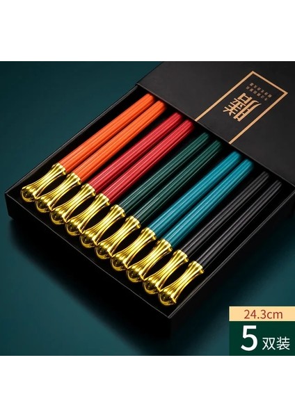 Stil 6 5 Çift Japon Çin Yemek Çubukları Suşi Çubukları Yeniden Kullanılabilir Metal Kore Yemek Çubukları Seti Sağlıklı Alaşım Sofra Palillos Chinos (Yurt Dışından)
