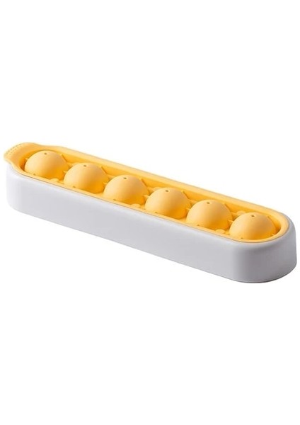 Sarı-Beyaz Kompakt Buz Küpü Tepsileri Kolay Açılan Buz Küpü Kalıbı Kokteyl Dondurucu Için Esnek Gıda Sınıfı Buz Topu Makinesi Kapaklı Buz Tepsisi (Yurt Dışından)