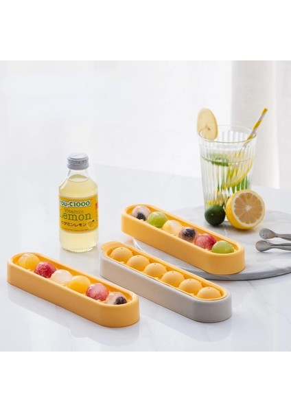 Sarı-Beyaz Kompakt Buz Küpü Tepsileri Kolay Açılan Buz Küpü Kalıbı Kokteyl Dondurucu Için Esnek Gıda Sınıfı Buz Topu Makinesi Kapaklı Buz Tepsisi (Yurt Dışından) fiyatları