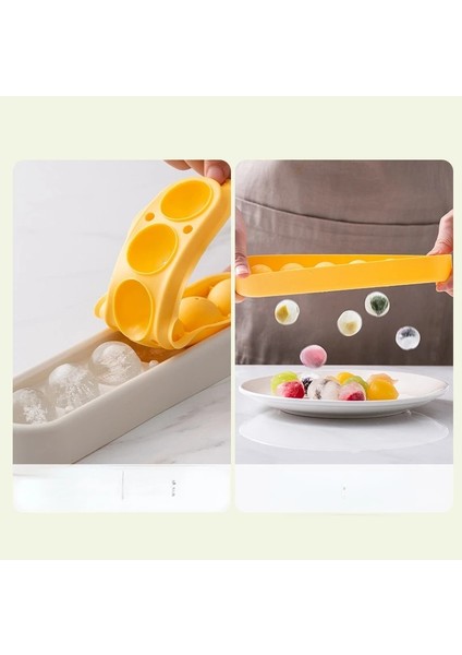 Sarı-Beyaz Kompakt Buz Küpü Tepsileri Kolay Açılan Buz Küpü Kalıbı Kokteyl Dondurucu Için Esnek Gıda Sınıfı Buz Topu Makinesi Kapaklı Buz Tepsisi (Yurt Dışından) modelleri