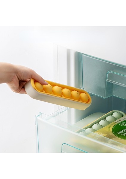 Sarı-Beyaz Kompakt Buz Küpü Tepsileri Kolay Açılan Buz Küpü Kalıbı Kokteyl Dondurucu Için Esnek Gıda Sınıfı Buz Topu Makinesi Kapaklı Buz Tepsisi (Yurt Dışından) indirimleri