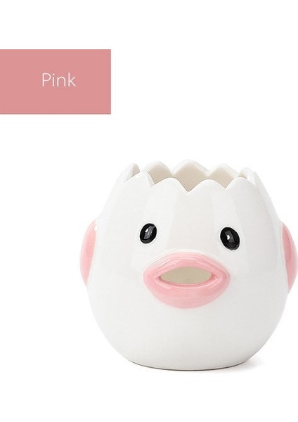 Pembe Yumurta Beyaz Ayırıcı Sevimli Karikatür Modeli Mutfak Aksesuarları Yumurta Aklarının ve Sarısının Kolay Ayırma Seramik Pişirme Mutfak Aracı (Yurt Dışından)
